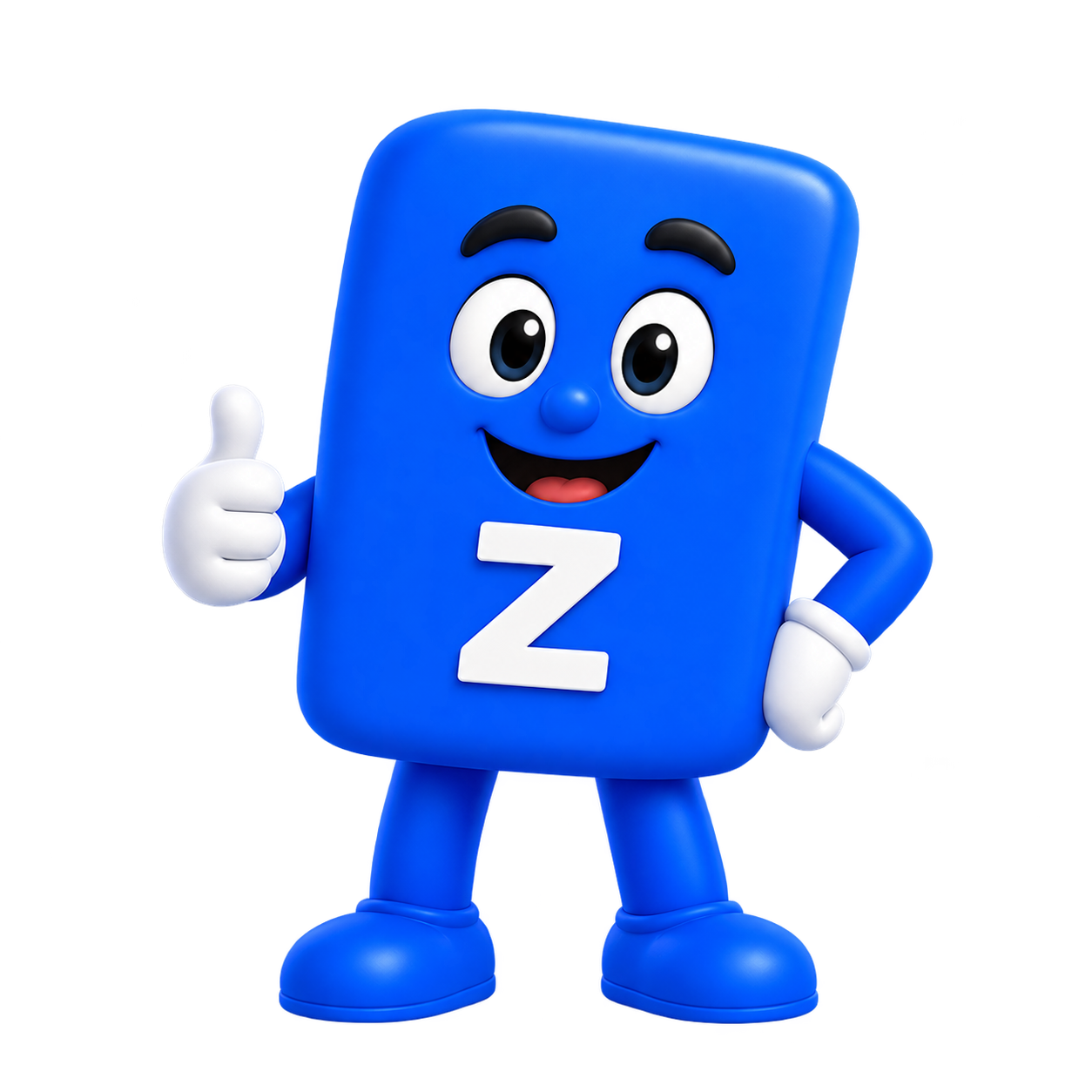 Zentarra’s friendly blue Z mascot giving a thumbs-up